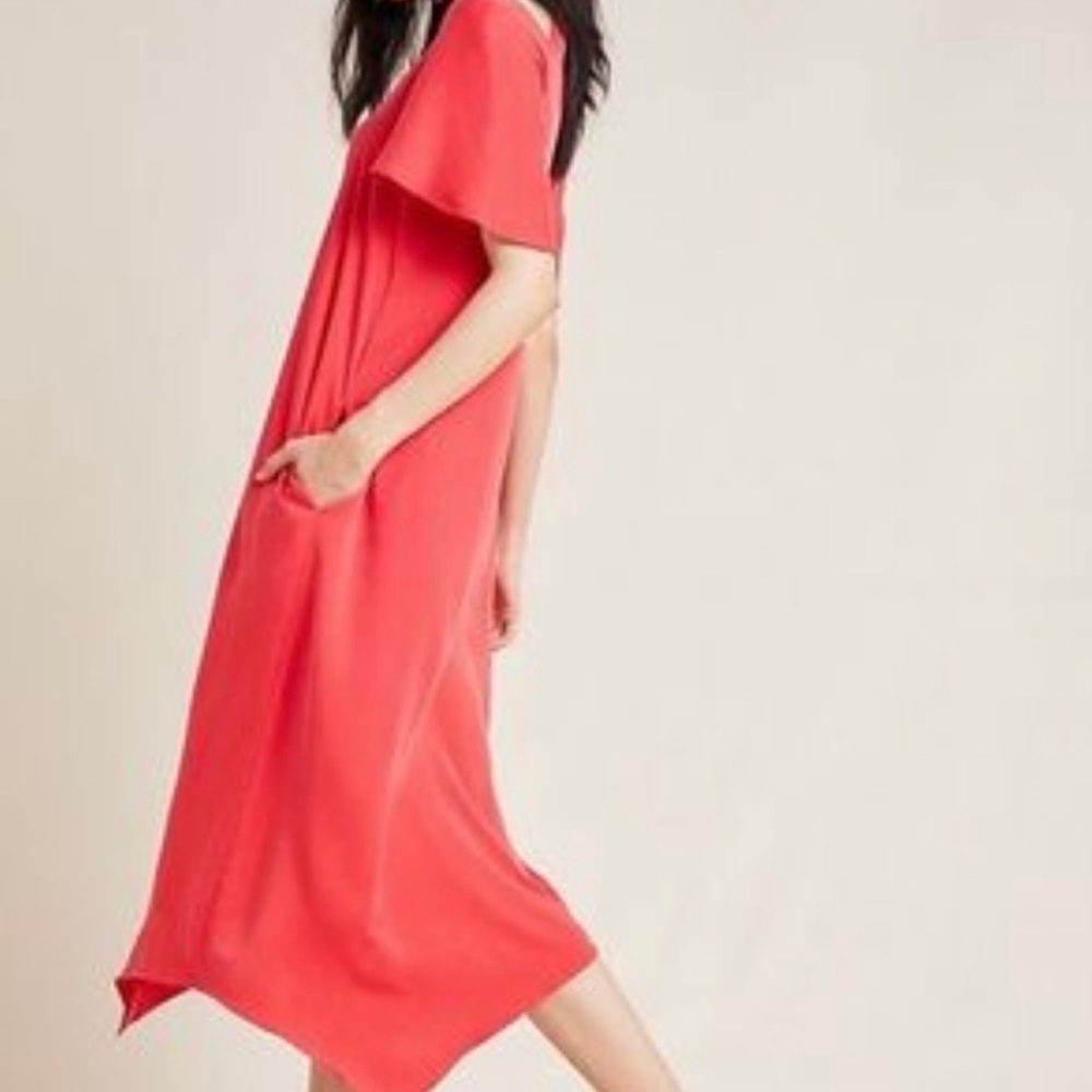 NWT Anthropologie Maeve Red Midi Dress Size Small